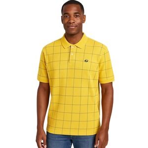 VTG Phat Farm Yellow Plaid Polo Shirt Mens 5X Short Sleeve Button Up Hip Hop Y2K